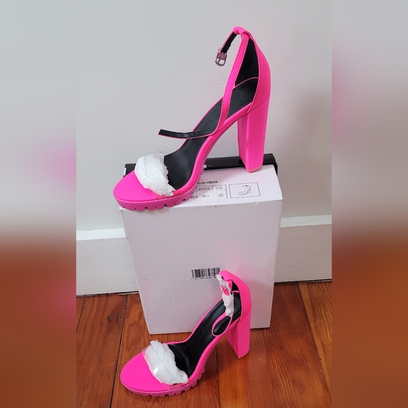 Wild Diva Shoes Wild Diva Neon Pink Heels Poshmark